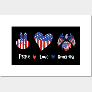 peace love america, united state, gift for teachers Posters and Art